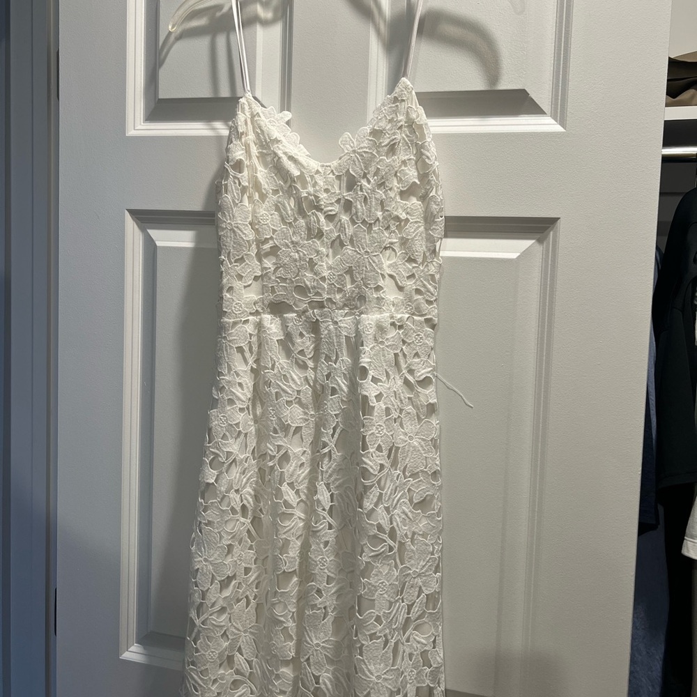 Express White Lace Midi Dress